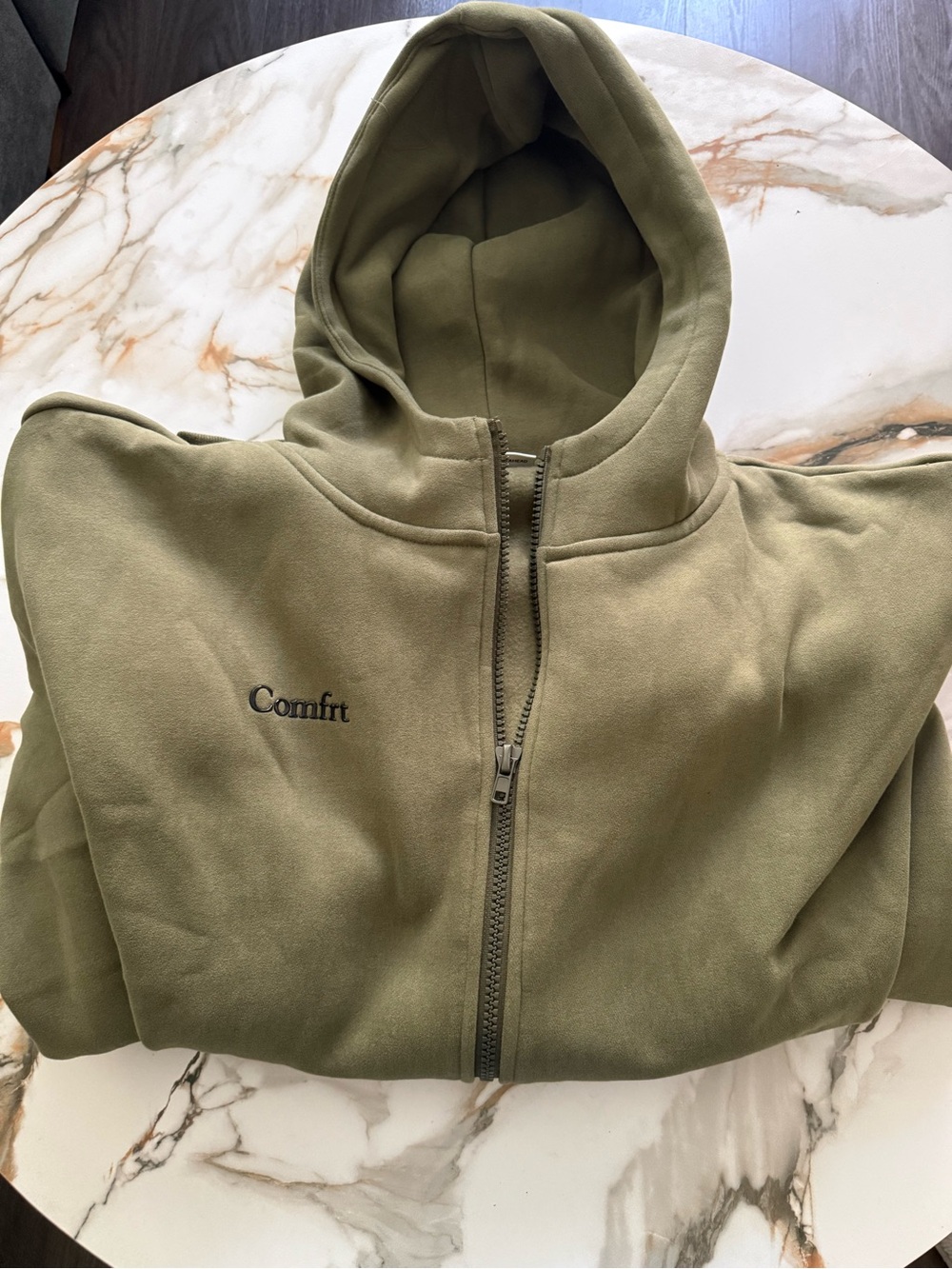 Comfort Olive Green unisex  Zip-Up Hoodie Jacket